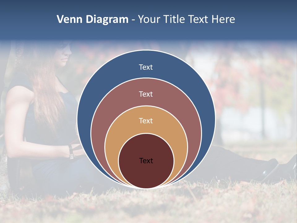 A Woman Sitting On The Ground Reading A Book PowerPoint Template