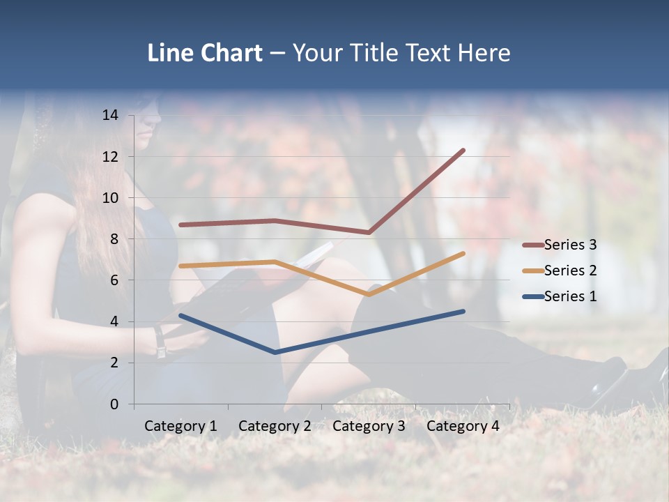 A Woman Sitting On The Ground Reading A Book PowerPoint Template