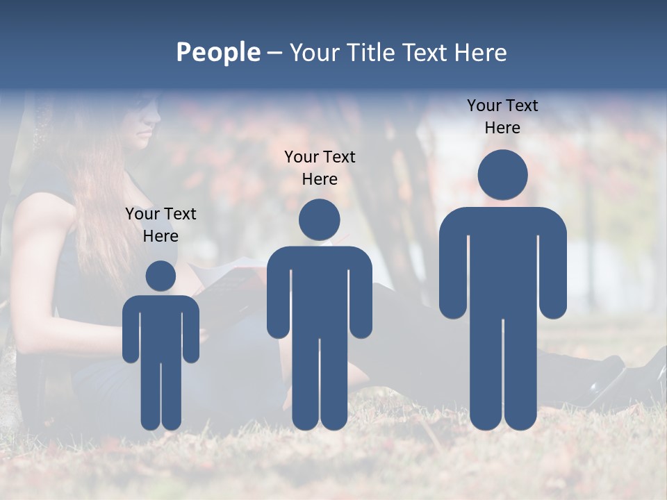 A Woman Sitting On The Ground Reading A Book PowerPoint Template