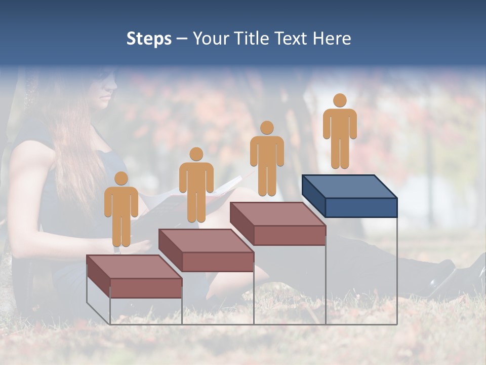 A Woman Sitting On The Ground Reading A Book PowerPoint Template