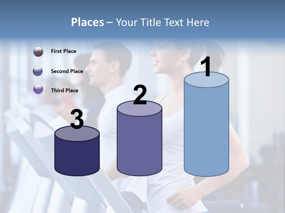 A Woman Running On A Treadmill In A Gym PowerPoint Template