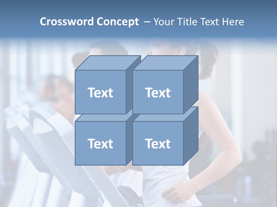 A Woman Running On A Treadmill In A Gym PowerPoint Template