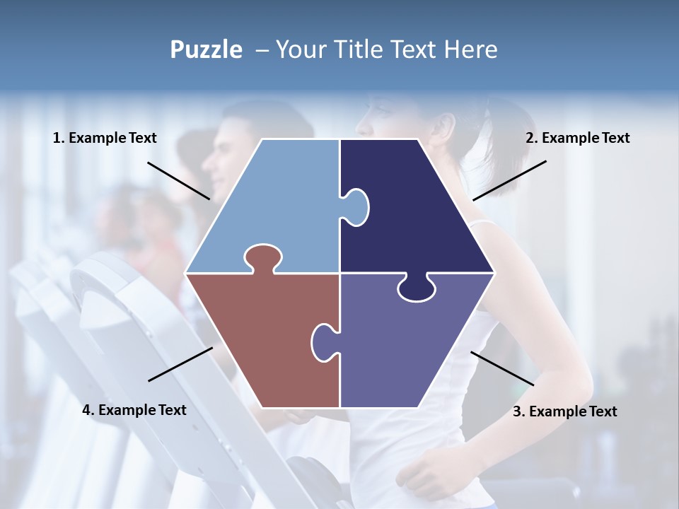 A Woman Running On A Treadmill In A Gym PowerPoint Template