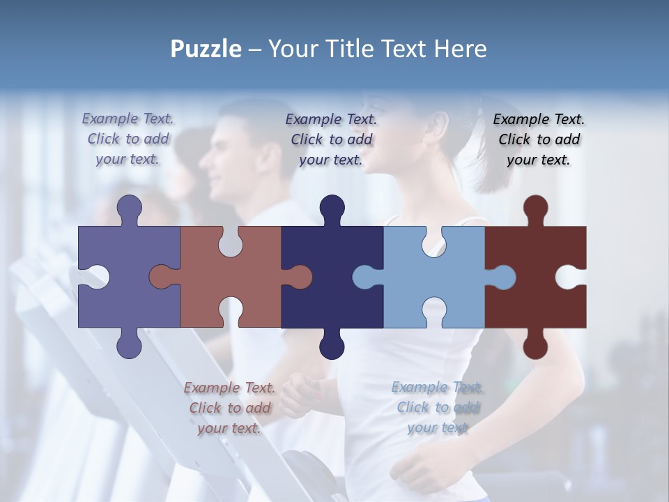 A Woman Running On A Treadmill In A Gym PowerPoint Template