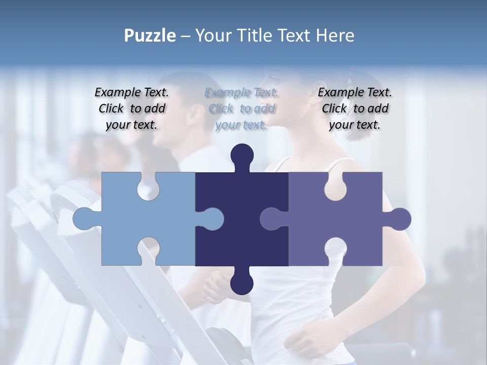 A Woman Running On A Treadmill In A Gym PowerPoint Template