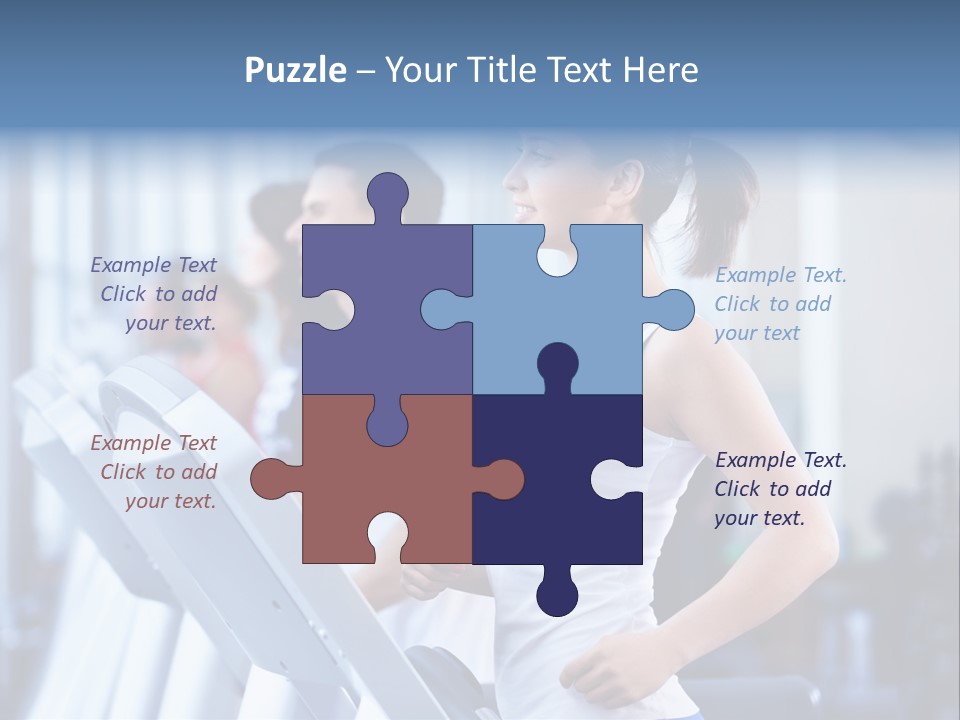 A Woman Running On A Treadmill In A Gym PowerPoint Template