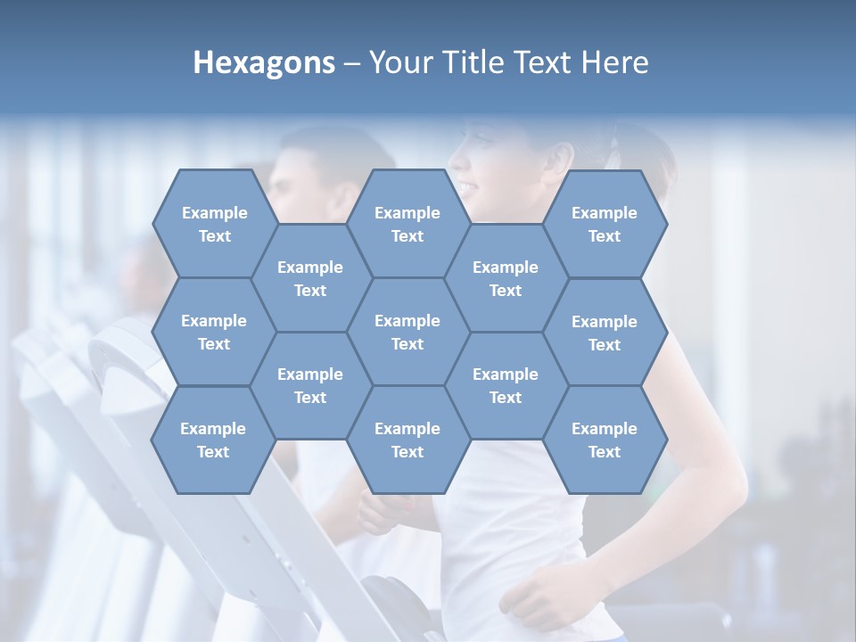 A Woman Running On A Treadmill In A Gym PowerPoint Template