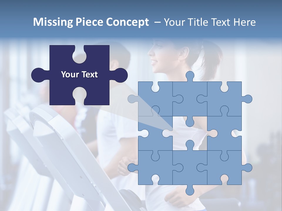 A Woman Running On A Treadmill In A Gym PowerPoint Template