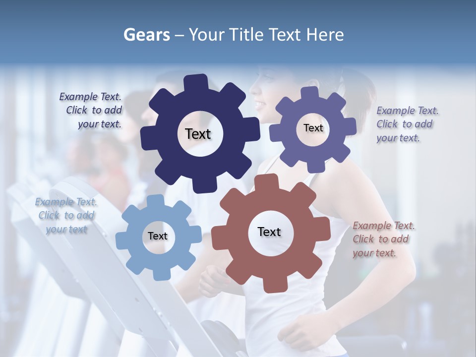 A Woman Running On A Treadmill In A Gym PowerPoint Template