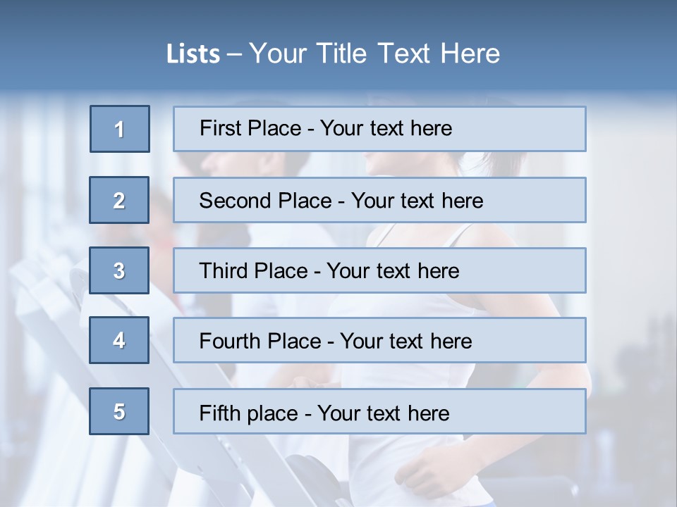 A Woman Running On A Treadmill In A Gym PowerPoint Template