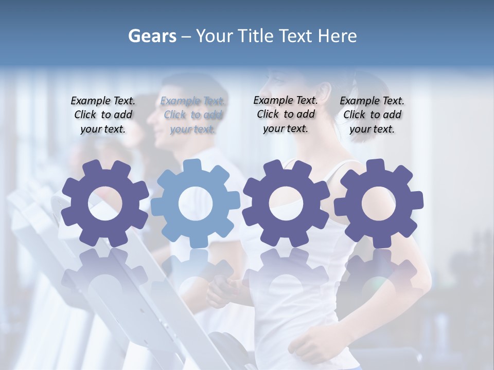 A Woman Running On A Treadmill In A Gym PowerPoint Template