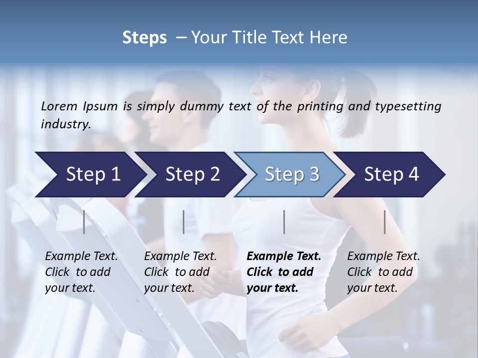 A Woman Running On A Treadmill In A Gym PowerPoint Template