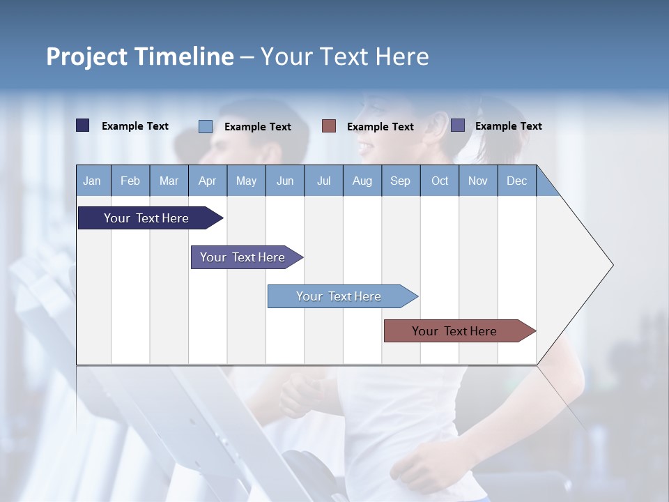A Woman Running On A Treadmill In A Gym PowerPoint Template