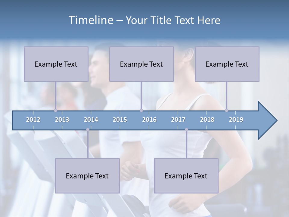 A Woman Running On A Treadmill In A Gym PowerPoint Template