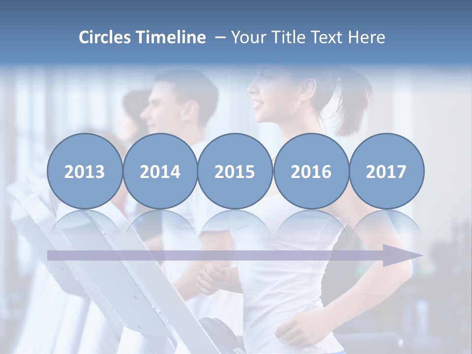 A Woman Running On A Treadmill In A Gym PowerPoint Template