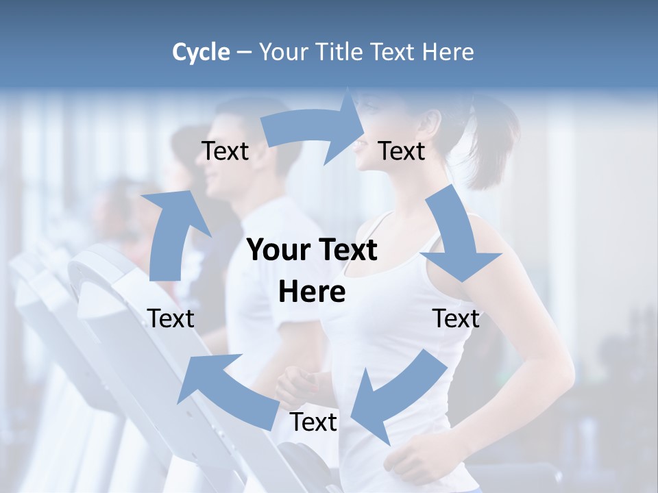 A Woman Running On A Treadmill In A Gym PowerPoint Template