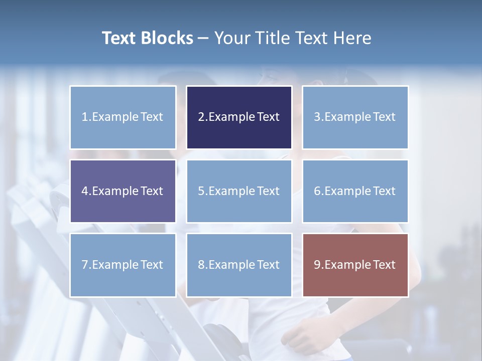 A Woman Running On A Treadmill In A Gym PowerPoint Template