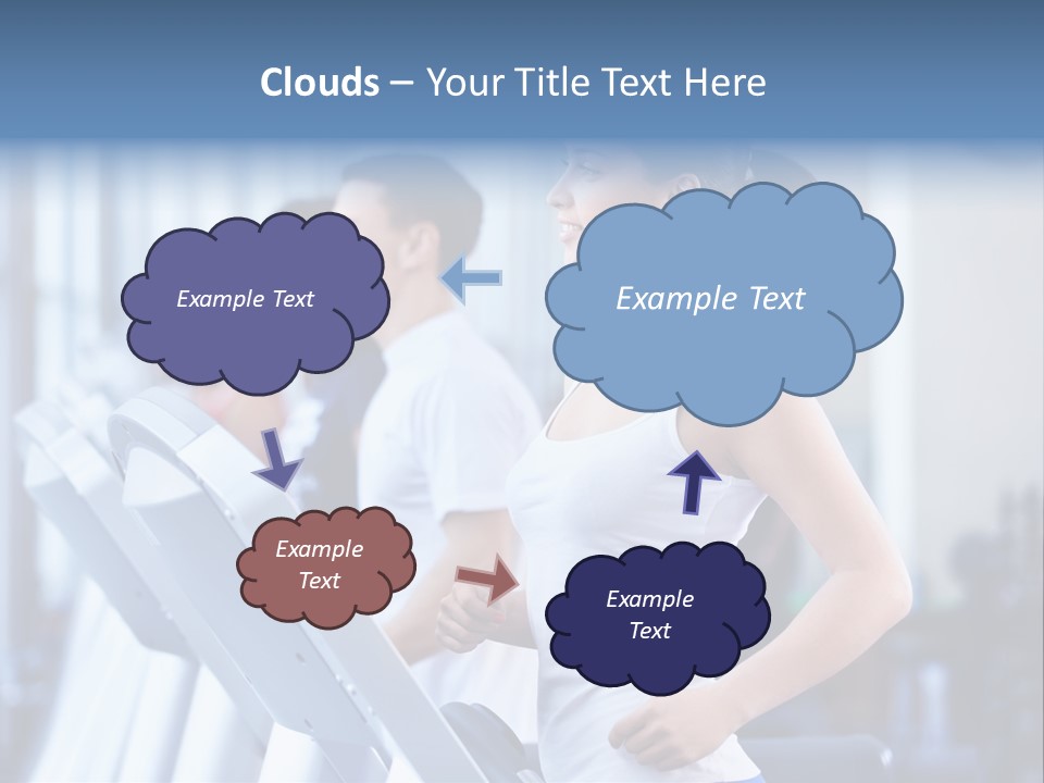 A Woman Running On A Treadmill In A Gym PowerPoint Template
