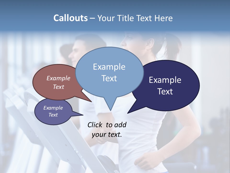 A Woman Running On A Treadmill In A Gym PowerPoint Template