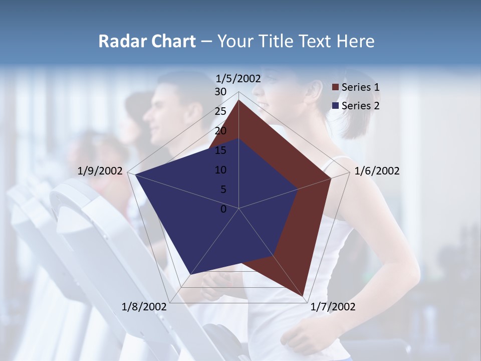 A Woman Running On A Treadmill In A Gym PowerPoint Template