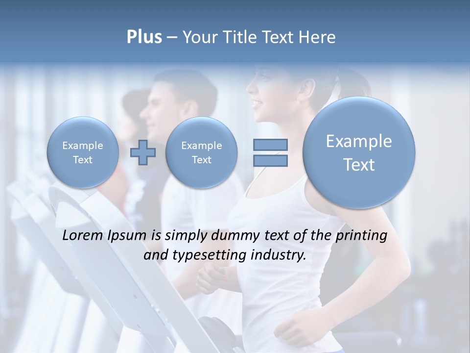 A Woman Running On A Treadmill In A Gym PowerPoint Template
