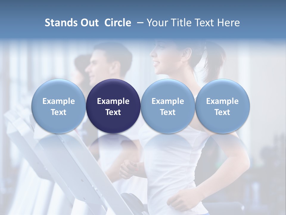 A Woman Running On A Treadmill In A Gym PowerPoint Template