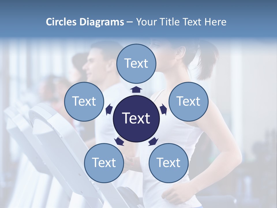 A Woman Running On A Treadmill In A Gym PowerPoint Template