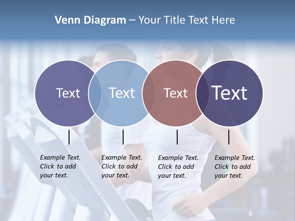 A Woman Running On A Treadmill In A Gym PowerPoint Template