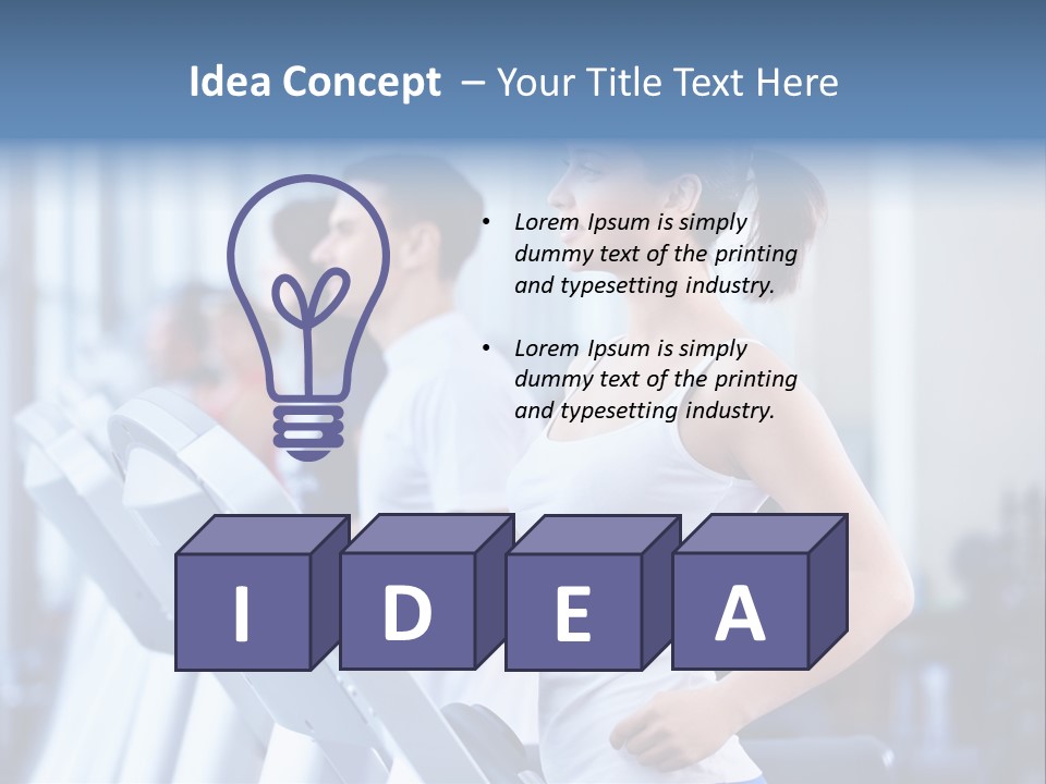 A Woman Running On A Treadmill In A Gym PowerPoint Template