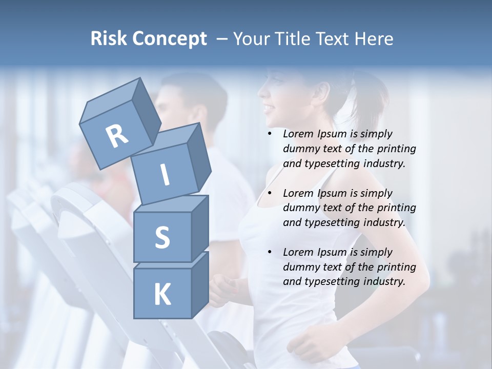 A Woman Running On A Treadmill In A Gym PowerPoint Template