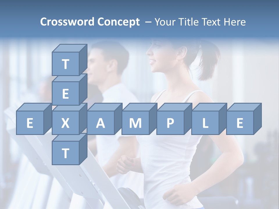 A Woman Running On A Treadmill In A Gym PowerPoint Template