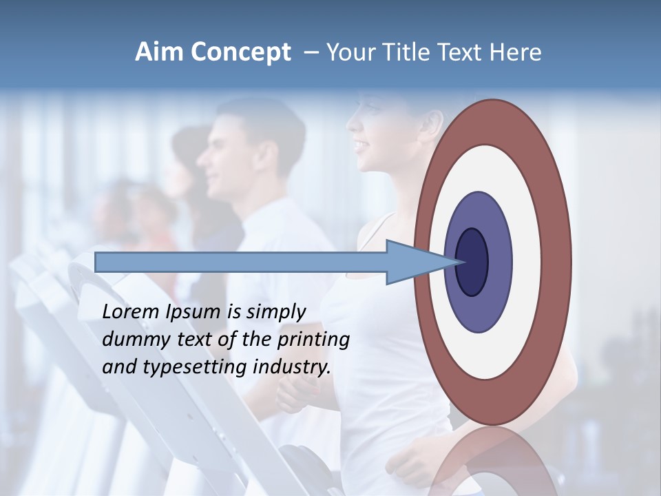 A Woman Running On A Treadmill In A Gym PowerPoint Template