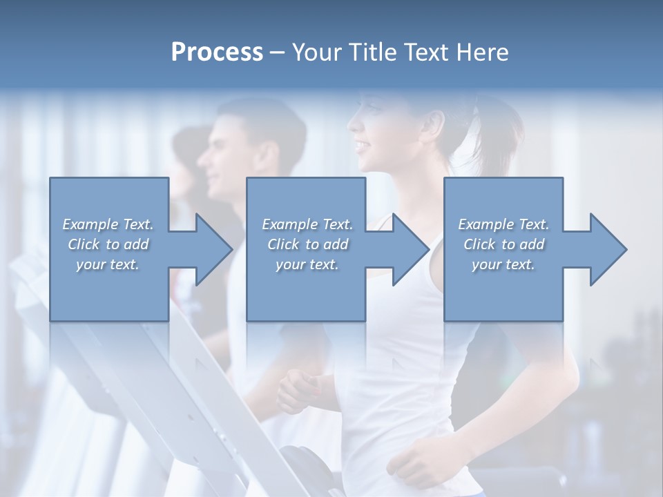 A Woman Running On A Treadmill In A Gym PowerPoint Template