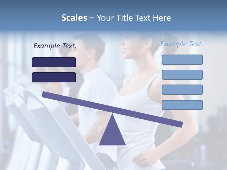 A Woman Running On A Treadmill In A Gym PowerPoint Template