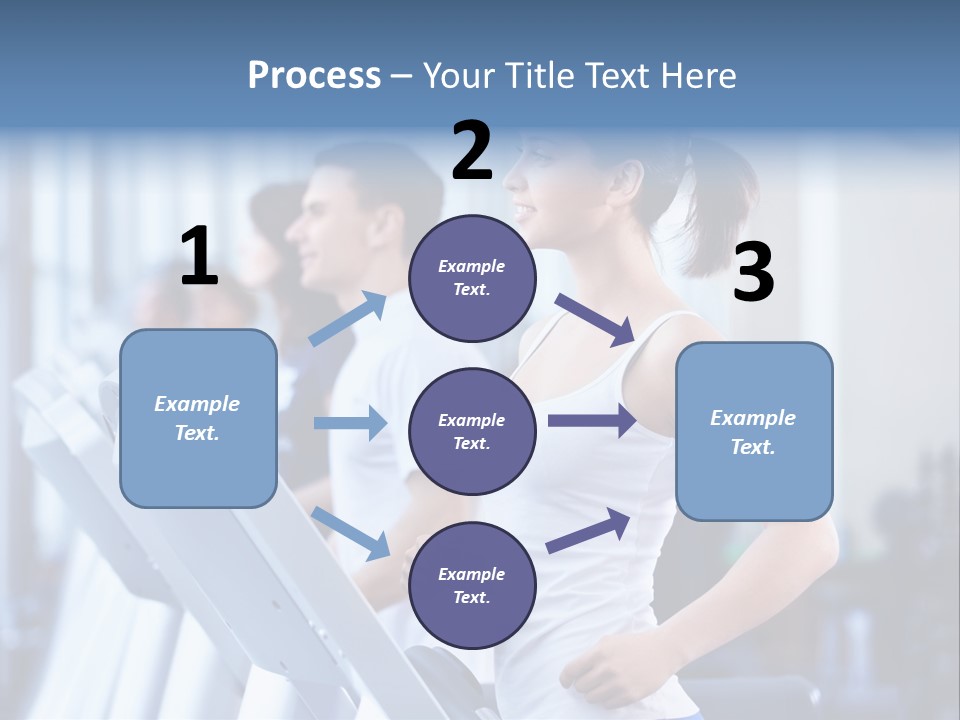 A Woman Running On A Treadmill In A Gym PowerPoint Template