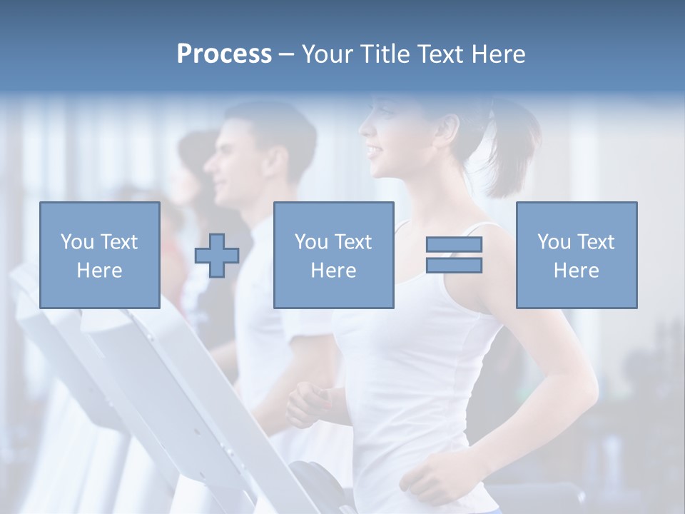 A Woman Running On A Treadmill In A Gym PowerPoint Template