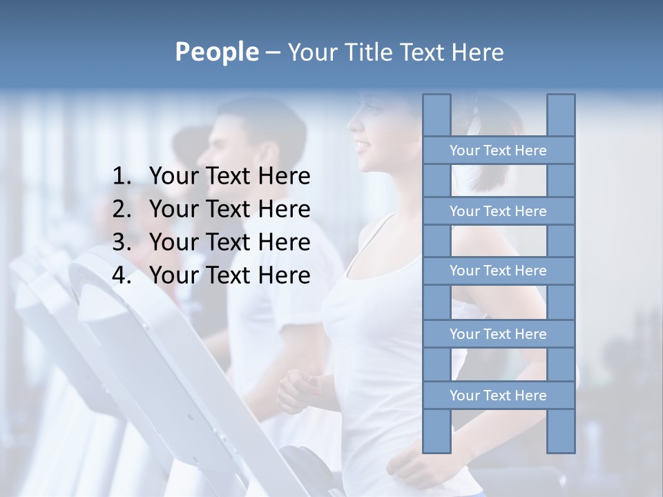 A Woman Running On A Treadmill In A Gym PowerPoint Template