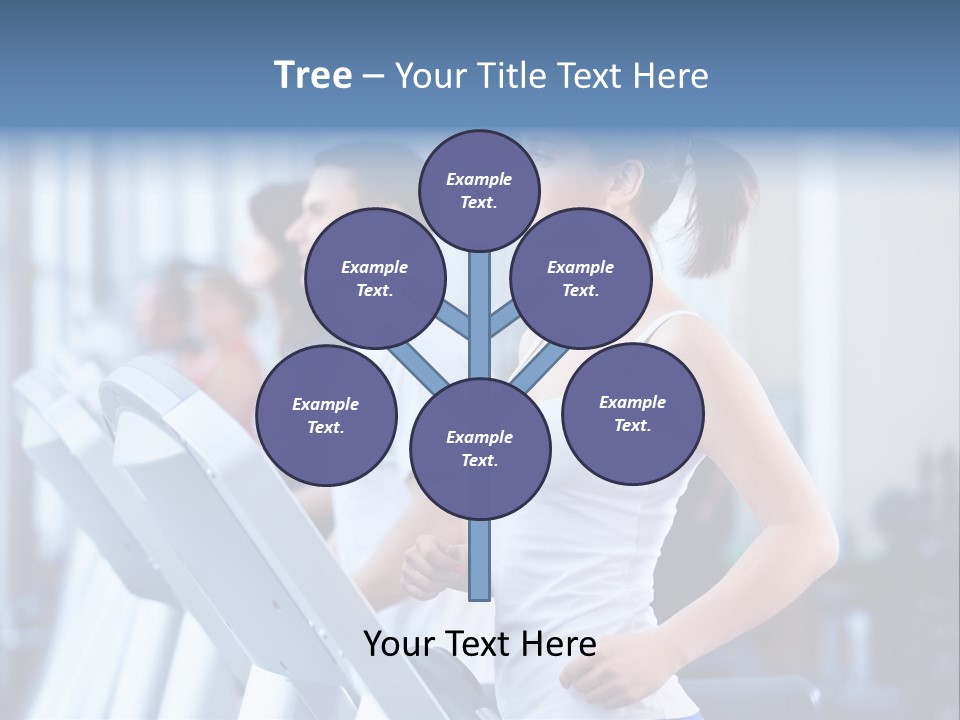 A Woman Running On A Treadmill In A Gym PowerPoint Template