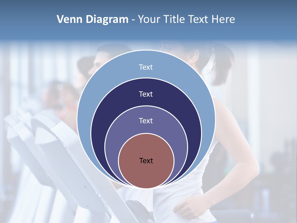 A Woman Running On A Treadmill In A Gym PowerPoint Template