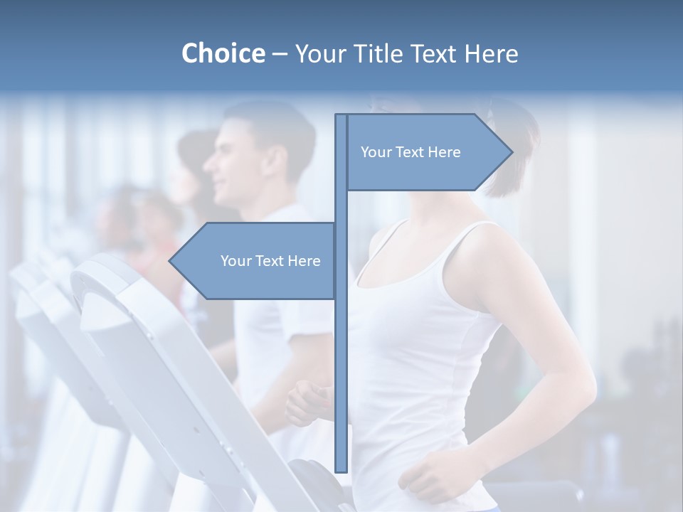 A Woman Running On A Treadmill In A Gym PowerPoint Template