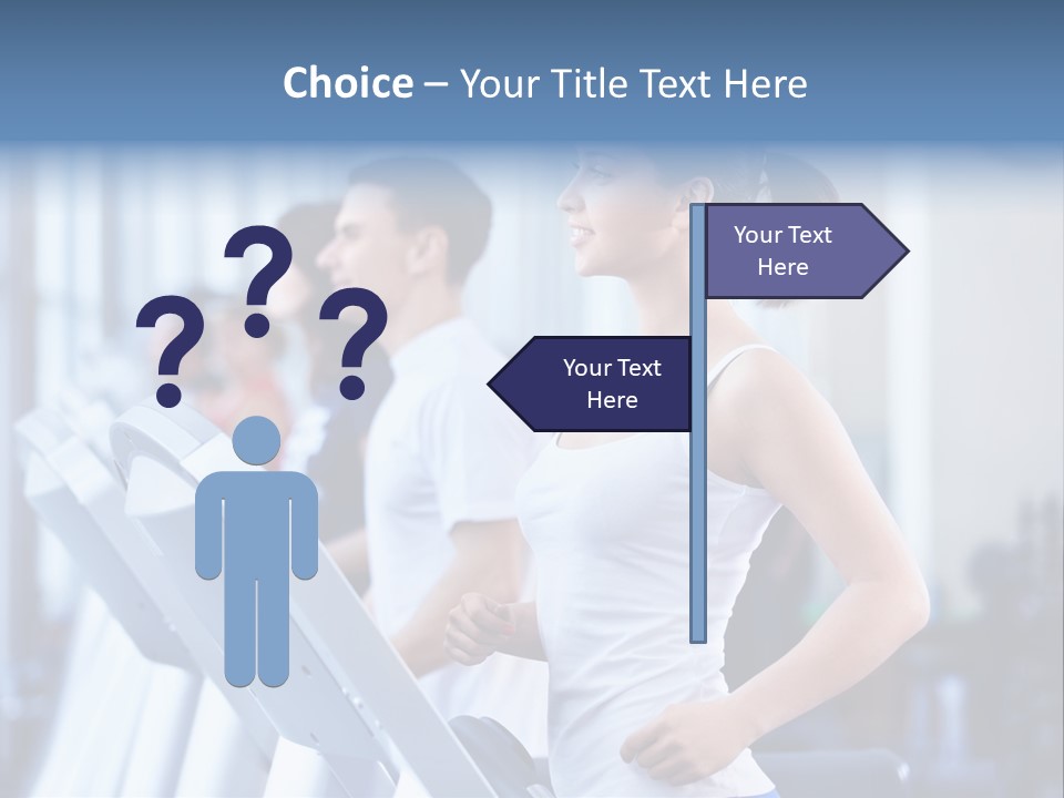 A Woman Running On A Treadmill In A Gym PowerPoint Template