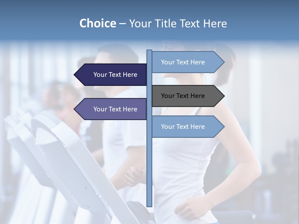 A Woman Running On A Treadmill In A Gym PowerPoint Template