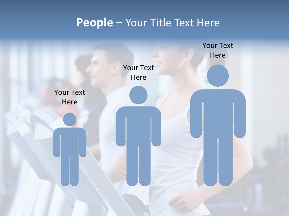 A Woman Running On A Treadmill In A Gym PowerPoint Template