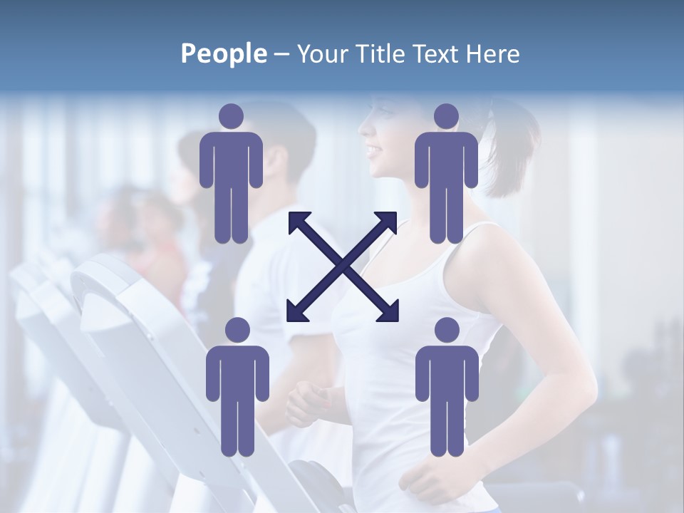 A Woman Running On A Treadmill In A Gym PowerPoint Template