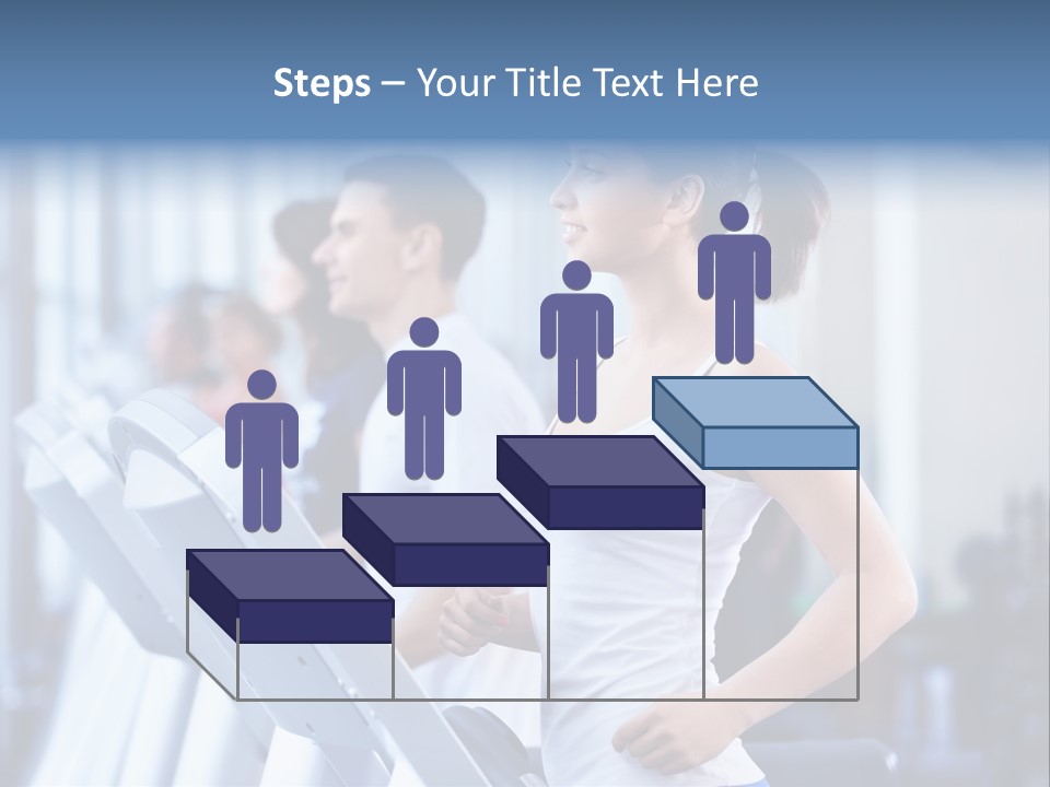 A Woman Running On A Treadmill In A Gym PowerPoint Template