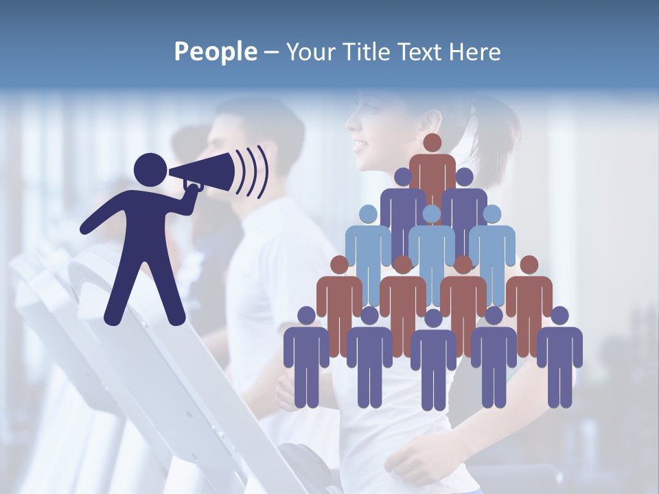 A Woman Running On A Treadmill In A Gym PowerPoint Template