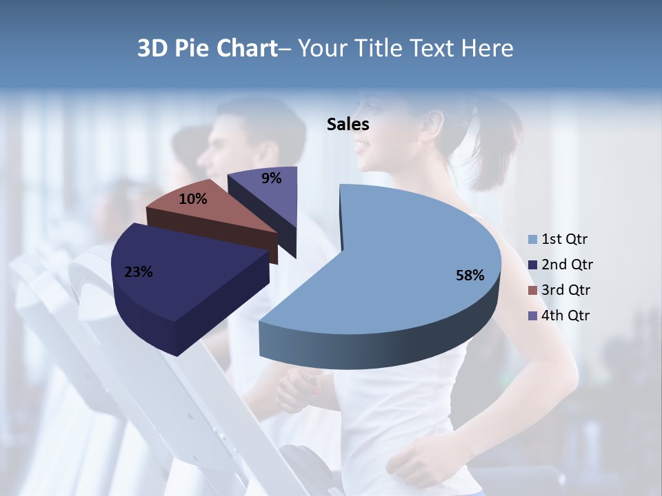 A Woman Running On A Treadmill In A Gym PowerPoint Template