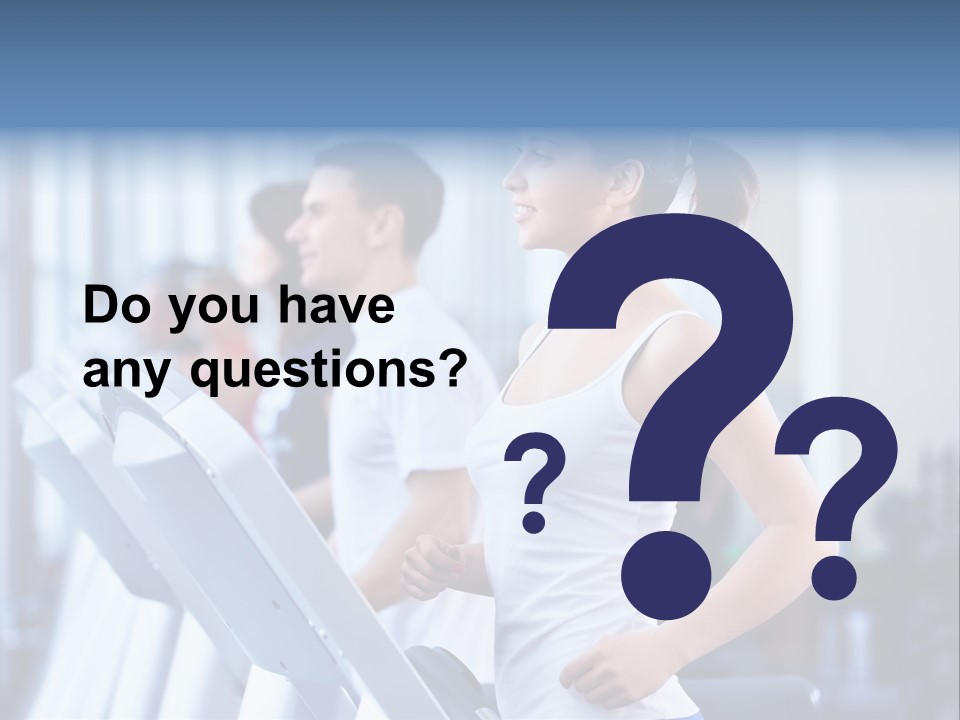 A Woman Running On A Treadmill In A Gym PowerPoint Template