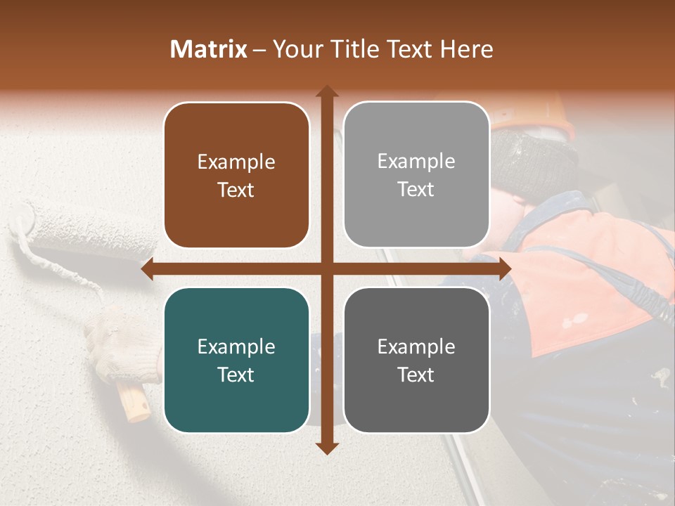 A Man Is Painting A Wall With A Paint Roller PowerPoint Template