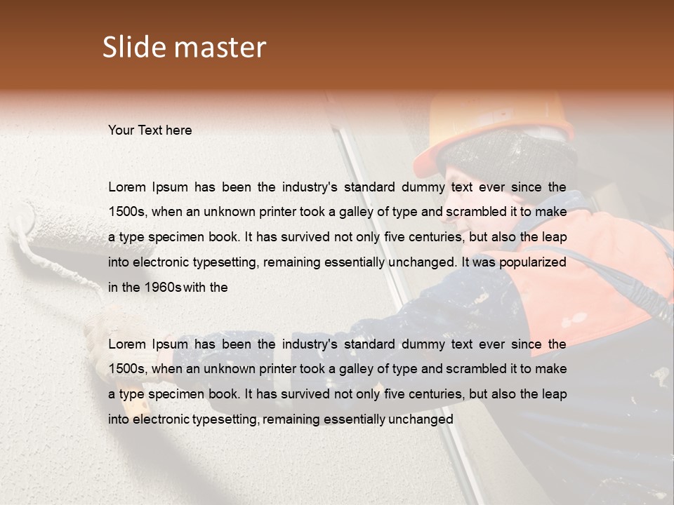 A Man Is Painting A Wall With A Paint Roller PowerPoint Template